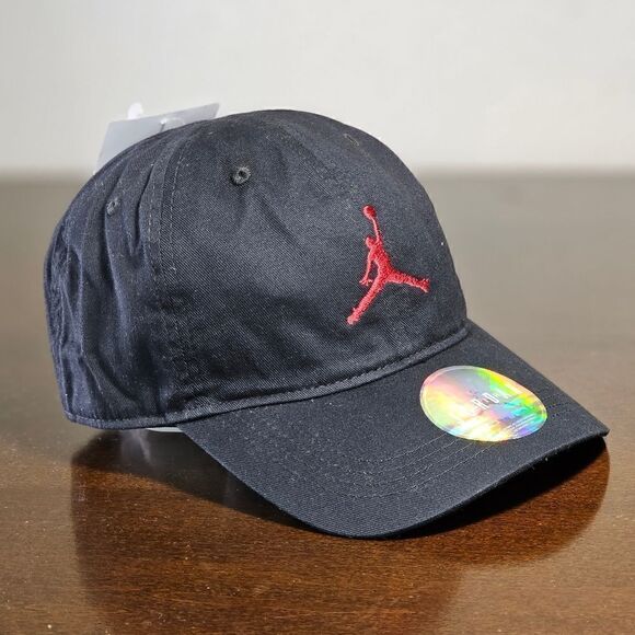 Air Jordan 1 2 3 4 11 Retro Bred Chicago Dad Hat Cap Black Red Cotton Cap New - Picture 2 of 8